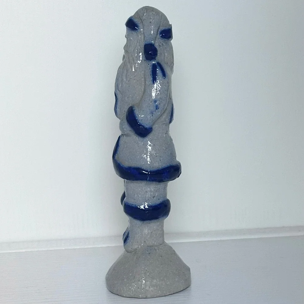 Vintage Salmon Falls Stoneware 1993 Santa Claus Blue Grey Belsnickle Salt Glaze